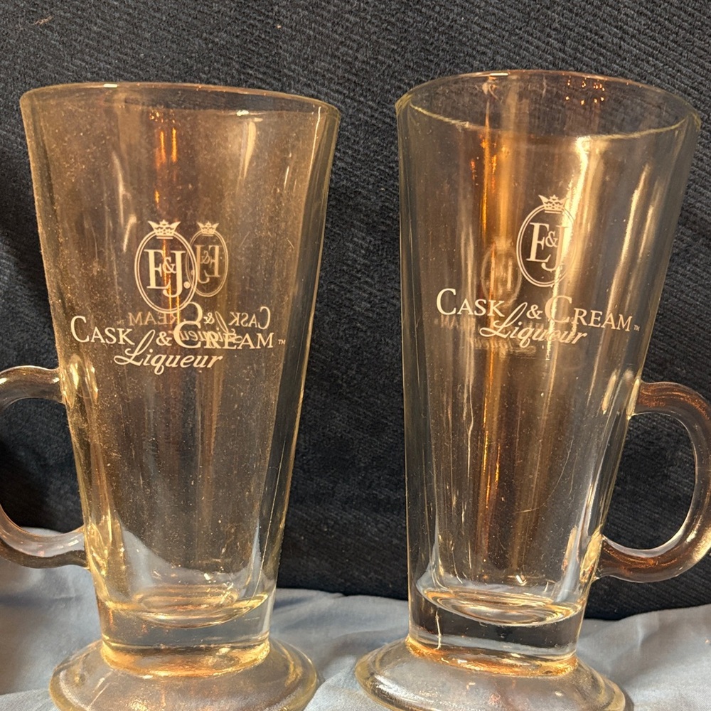 Liqueur Branded Clear Glass Mugs - Set of 2